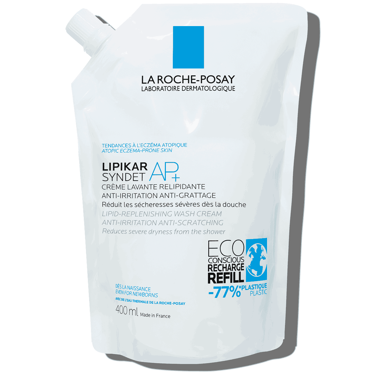 LaRochePosay-Tuote-Ihon epäpuhtaudet-Lipikar-Eco-conscious-Refill-SyndetAP-400ml-3337875735766-FSS